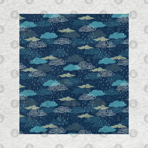 Dark Rainy Day Pattern Design by FlinArt